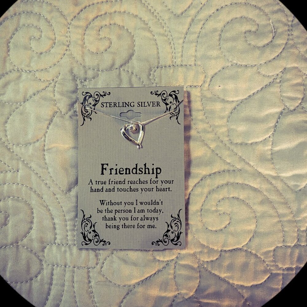 Silver Expressions by LArocks 18” Sterling Silver Heart Friendship Necklace - Picture 2 of 6